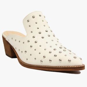 Studded White Mules Arider Size 6 Like new